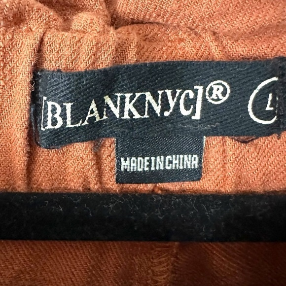 Blank NYC Large Linen Wide Leg Paper Bag Pants Terracotta Summer LagenLook - Picture 6 of 8